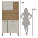 Ver imagem 4 de Armário de Cozinha Zen 3 Portas 1 Gaveta MDP 90cm Freijó-Soft Kit'S Paraná