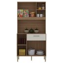 Ver imagem 2 de Armário de Cozinha Zen 3 Portas 1 Gaveta MDP 90cm Freijó-Soft Kit'S Paraná