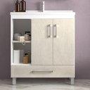 Ver imagem 1 de Gabinete de Banheiro 80cm sem Cuba Ref 680 Cewal - Branco/arenito