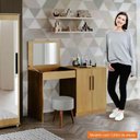 Ver imagem 4 de Penteadeira Multiuso Camarim E Escrivaninha 100% Mdf 2 Portas Dimitri Tigus Amadeirado