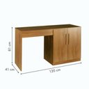 Ver imagem 3 de Penteadeira Multiuso Camarim E Escrivaninha 100% Mdf 2 Portas Dimitri Tigus Amadeirado