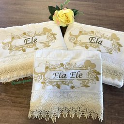 Jogo de Toalha Ele/Ela Entreponto ELE / ELA BRANCA - 1