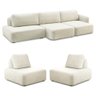 Conjunto Sala de Estar 1 Sofá Retrátil Modulado 312cm e 2 Poltronas Santiago Bouclê Branco G89 - Gra - 1