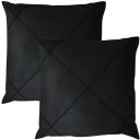 Ver imagem 1 de Kit 2 Capa de Almofada Suede Aveludada Drapeada 45x45cm Preto