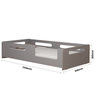 Cama Infantil Montessoriana Solteiro com Proteção Lateral Cinza em Mdf - 4