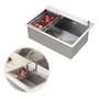 Ver imagem 1 de Cuba Gourmet de Cozinha Aço Inox 304 Quebec Quadrada 62cm com Cesto Escorredor Goldenx