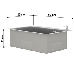 Cuba Gourmet de Cozinha Aço Inox 304 Quebec Quadrada 62cm com Cesto Escorredor Goldenx - 7