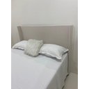 Ver imagem 2 de Cabeceira Clean com Encaixe Perfeito em Sua Cama Queen 160x120cm na Cor Cru no Tecido em Linho