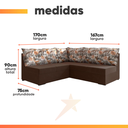 Ver imagem 3 de Sofá de Canto 5 Lugares Renaut Suede Marrom / Palmeira