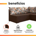 Ver imagem 4 de Sofá de Canto 5 Lugares Renaut Suede Marrom / Palmeira