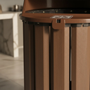 Ver imagem 3 de Lixeira Madeira Plástica Ecológica 67l para Jardim e Parques - Marrom