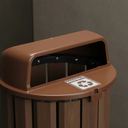 Ver imagem 2 de Lixeira Madeira Plástica Ecológica 67l para Jardim e Parques - Marrom