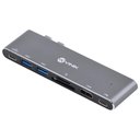 Ver imagem 2 de Hub Usb Tipo C Type C 7 em 2 - 2 Usb 3.0 + Leitor de Cartão Sd Tf + Hdmi + Thunderbolt 3 + Power