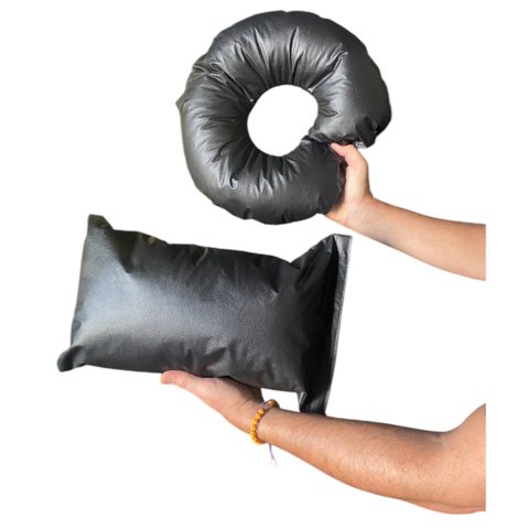 Kit Almofadas 2/5 Corino Preto - In9 Decor