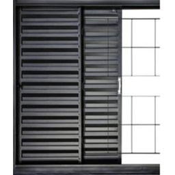 Janela Veneziana 4f 100x100 Req.7cm sem Vidro Grade Quadrada - 2