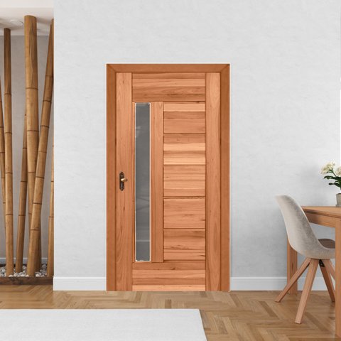 Kit Porta de Madeira PE34 Esel 213cmx94,5cmx12cm  Abertura Esquerda