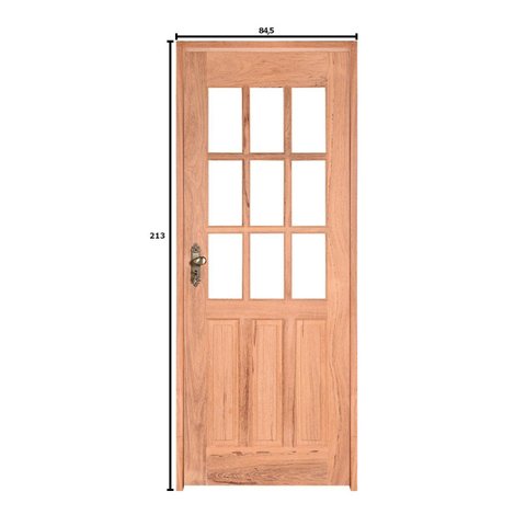 Kit Porta de Madeira 213x84,5cm Batente 12cm Pe09 Esel Abertura Esquerda