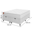 Ver imagem 4 de Cama Box Baú Colchão Casal King Molas Ensacadas Real 193x203x68cm Linho Branco Inducol Branco