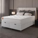 Ver imagem 6 de Cama Box Baú Colchão Casal King Molas Ensacadas Real 193x203x68cm Linho Branco Inducol Branco