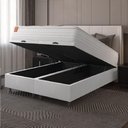 Ver imagem 5 de Cama Box Baú Colchão Casal King Molas Ensacadas Real 193x203x68cm Linho Branco Inducol Branco