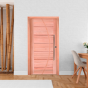 Ver imagem 3 de Kit Porta de Madeira Pivotante Lado de Abertura Esquerdo 214x117cm Batente 12cm PE33 com Friso Belis Esel
