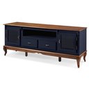 Ver imagem 2 de Rack para Tv Pés Luis Xv 2 Gavetas 2 Portas e Nicho 60503 Linz Móveis- Azul Petróleo/imbuia Glazer