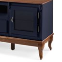 Ver imagem 3 de Rack para Tv Pés Luis Xv 2 Gavetas 2 Portas e Nicho 60503 Linz Móveis- Azul Petróleo/imbuia Glazer