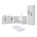 Ver imagem 1 de Quarto de Bebê Completo com Berço 3 em 1 com Colchão Incluso Serena Multimóveis Mp4547 Branco