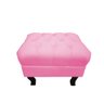 Kit 2 Poltronas Decorativa Julia + Puff Luis Xv Suede Rosa Bebê Pés Madeira Ms Decor - 3