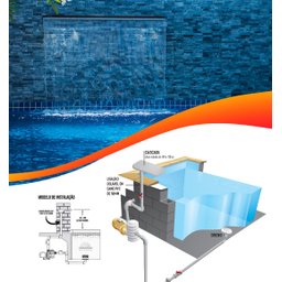 Cascata 140cm de Embutir na Parede com Acabamento em Aço Inox para Piscina Sol e Água Piscinas e Ace - 4