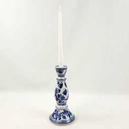 Castiçal Azul e Branco Candelabro Porcelana Decoração - 2
