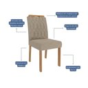 Ver imagem 3 de Kit 4 Cadeiras para Sala de Jantar Estofadas Paola Bege/Madeira