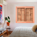 Ver imagem 4 de Janela Pantográfica Lisa 2 Folhas Madeira Eucalipto 100x120cm Pop Requadro Esel Ambos Os Lados Marrom