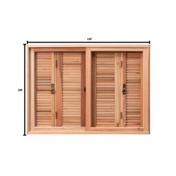 Janela de Madeira Pantográfica 100x120cm Lisa Pop Requadro Esel - 3