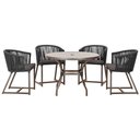 Ver imagem 1 de Mesa com 4 Cadeiras e Noronha Estofado 11 Trama Original Preto