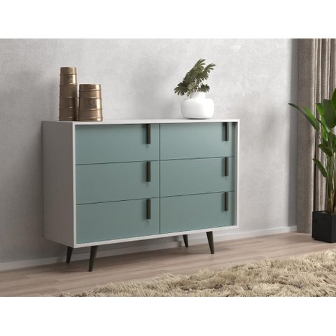 Comoda Tulipa Pés Palito Cor:branco e Gray