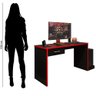 Mesa Gamer com 1 Gaveta e Suporte para Cpu Drx-9000 Preto-vermelho - 5