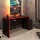 Ver imagem 2 de Mesa Gamer com 1 Gaveta e Suporte para Cpu Drx-9000 Preto-vermelho