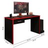 Mesa Gamer com 1 Gaveta e Suporte para Cpu Drx-9000 Preto-vermelho - 6