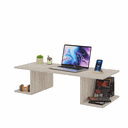 Ver imagem 3 de Mesa Suspensa Escrivaninha Computador 900x420 C/ Prateleiras - Carvalho