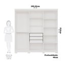Ver imagem 3 de Guarda-Roupa Casal 6 Portas com Pés 199cm 100% MDF Paraty Espresso Móveis Branco