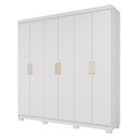 Ver imagem 2 de Guarda-Roupa Casal 6 Portas com Pés 199cm 100% MDF Paraty Espresso Móveis Branco