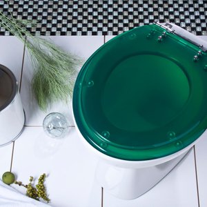 Assento Sanitário Verde Translúcido para Louça Convencional