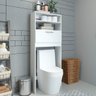 Armário Multifuncional Banheiro Lavabo 63x160 Cm Porta Basculante Prateleira MDP Branco 0550 - MENU - 1