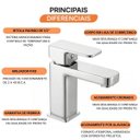 Ver imagem 3 de Torneira Monocomando Lavatório Bancada Axiom Slim 27015 Meber - Cromado