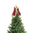 Ver imagem 5 de Anjo Decorativo Natal Ponteira Árvore Seda Luxo Vermelho e Verde 30cm - Noel Decor
