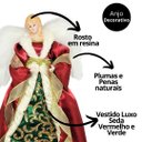 Ver imagem 3 de Anjo Decorativo Natal Ponteira Árvore Seda Luxo Vermelho e Verde 30cm - Noel Decor
