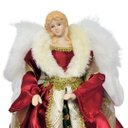 Ver imagem 7 de Anjo Decorativo Natal Ponteira Árvore Seda Luxo Vermelho e Verde 30cm - Noel Decor