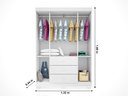 Ver imagem 3 de Quarto Infantil Bebê Nuvem Cômoda e Guarda Roupa Branco 4 Portas _ Phoenix Baby