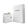 Quarto Infantil Bebê Nuvem Cômoda e Guarda Roupa Branco _ Phoenix Baby - 2